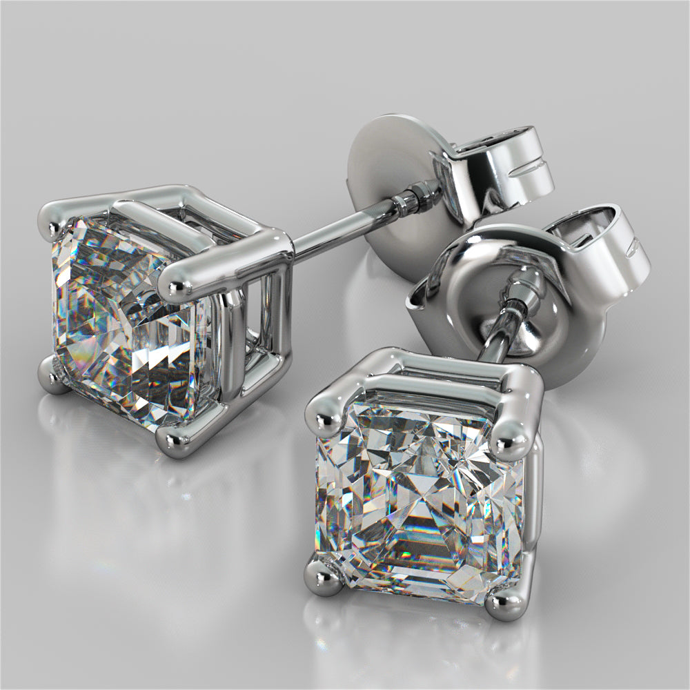 Asscher Cut Stud Earrings