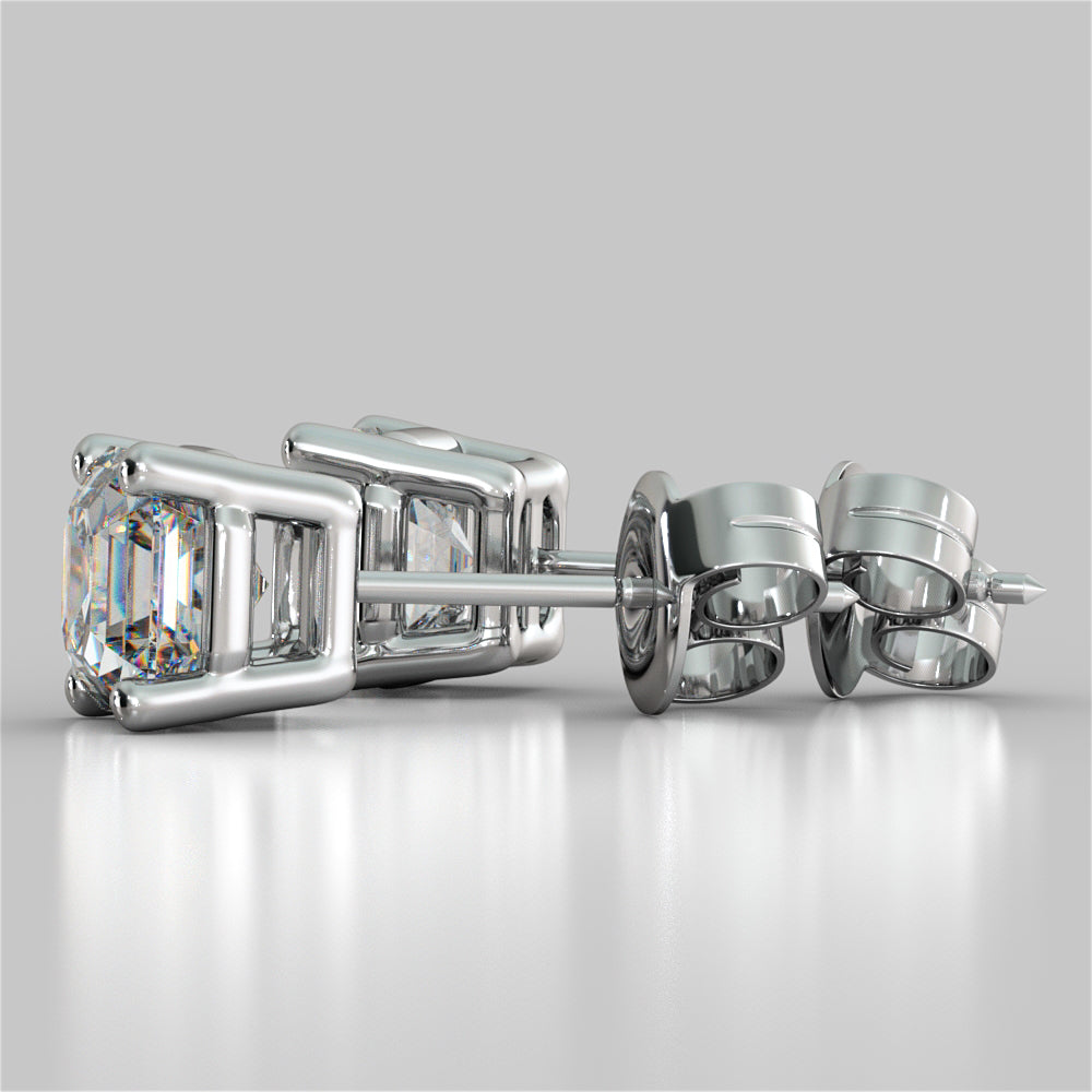 Asscher Cut Stud Earrings