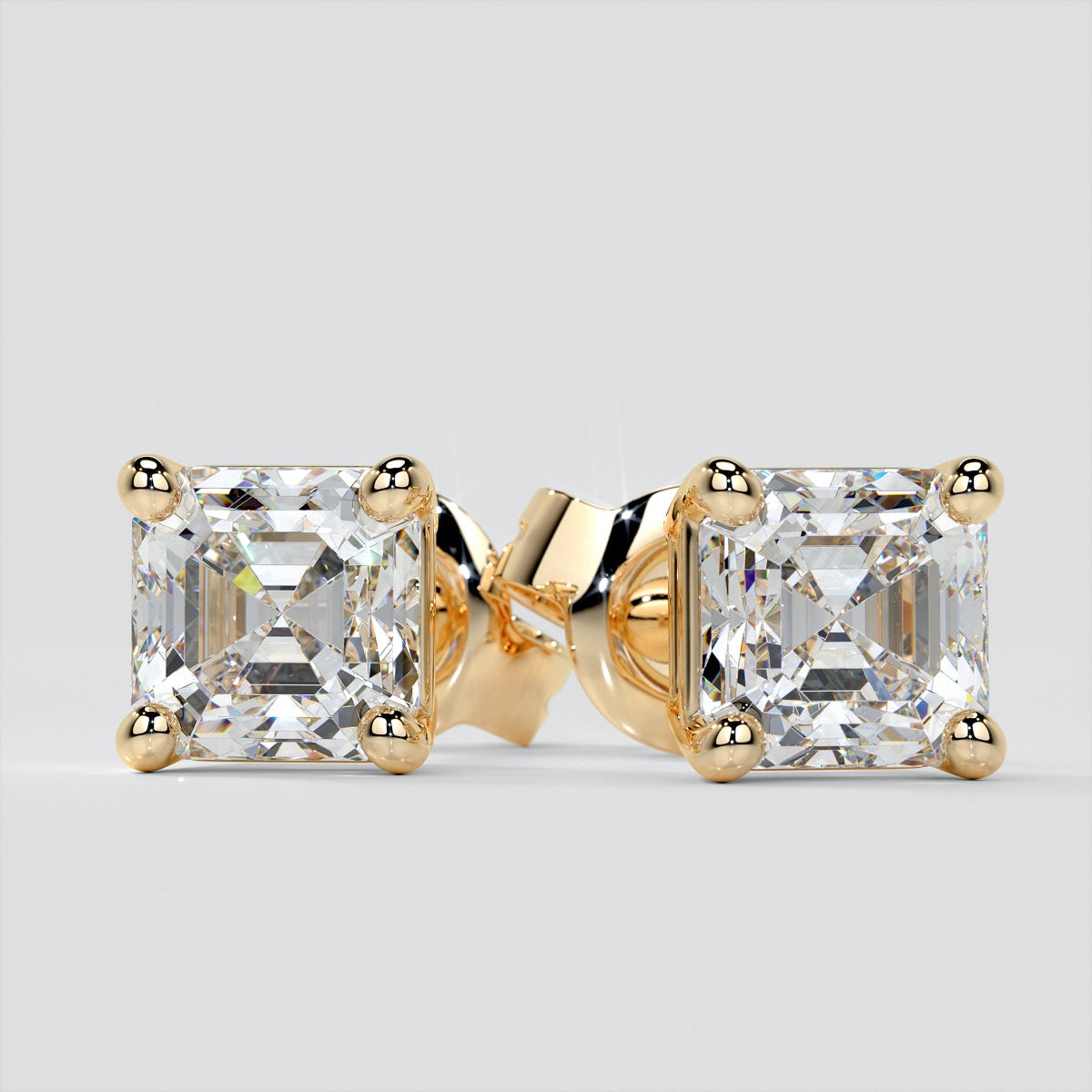 Lab grown Diamond Asscher Cut Stud Earrings