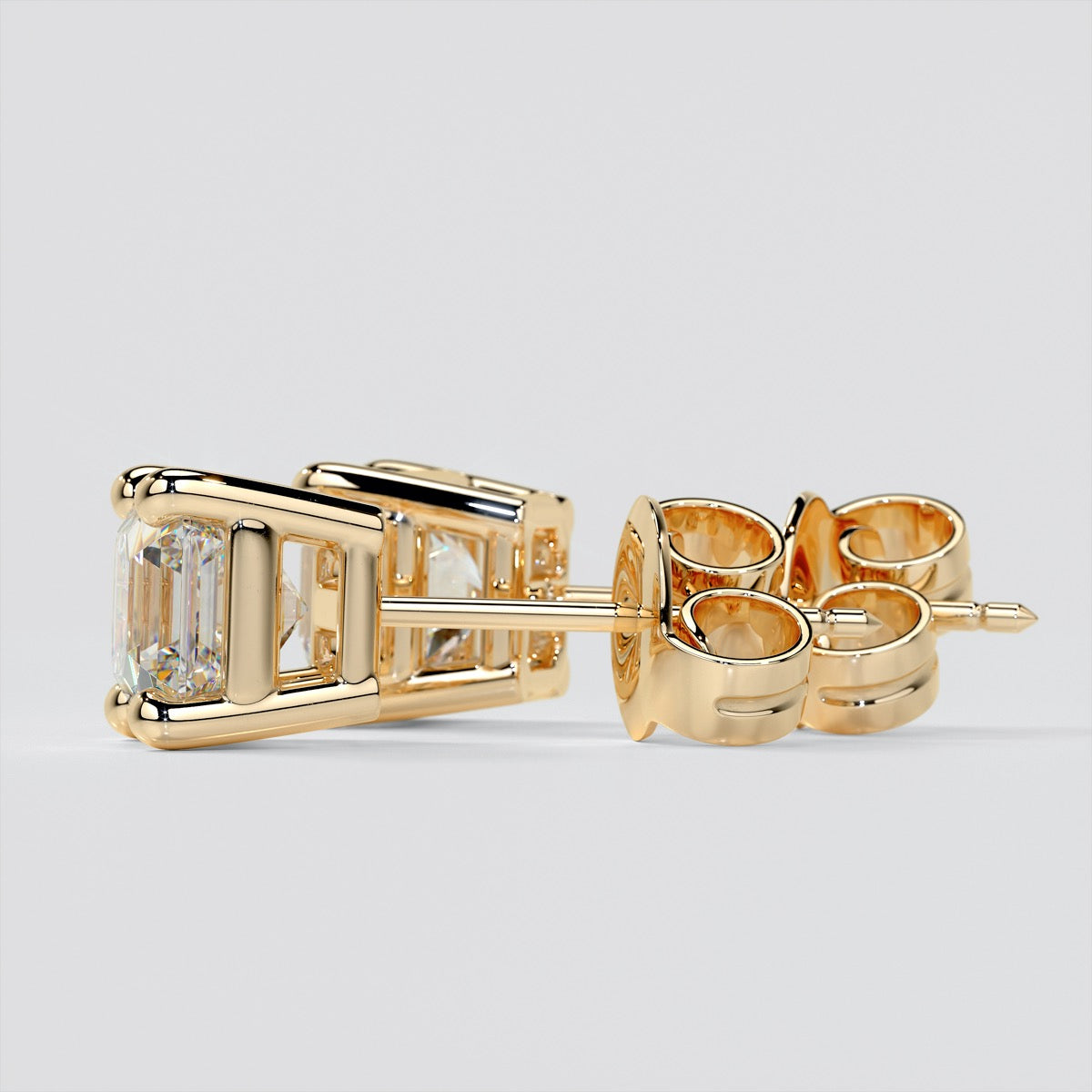 Asscher Cut Stud Earrings