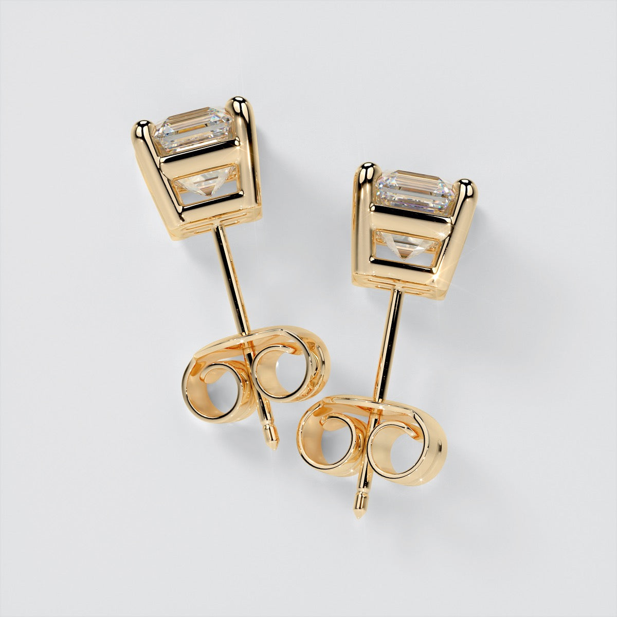 Asscher Cut Stud Earrings