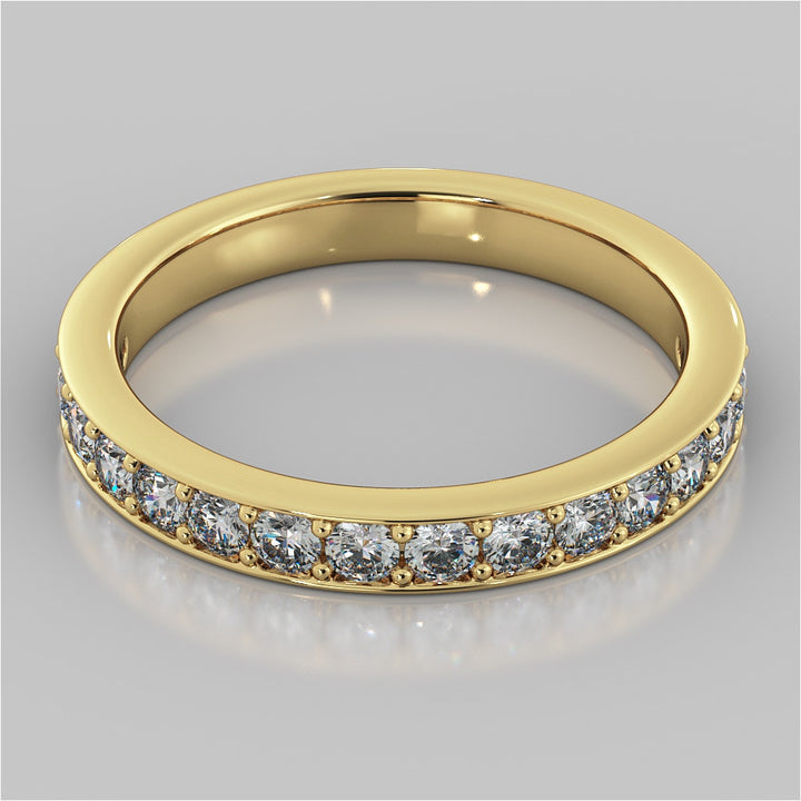 Lab Grown Diamond Marquise Cut Cathedral Style Channel Engagement Ring With Accents