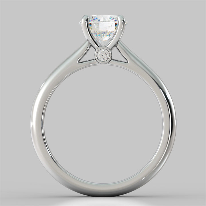 Round Cut Cathedral Wedding Set With Side Accents