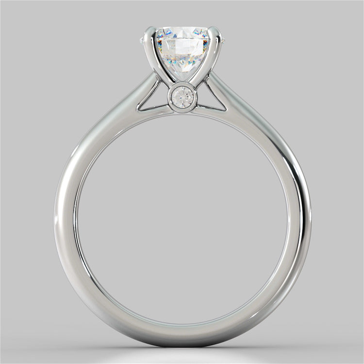 Lab grown Diamond Round Cut Cathedral Engagement Ring With Accents