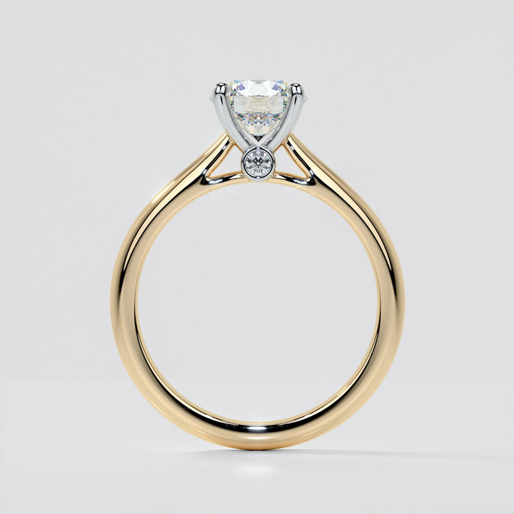 Round Cut Cathedral Wedding Set With Side Accents
