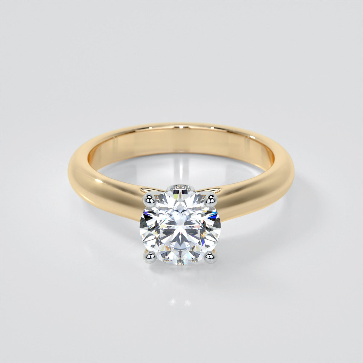 Round Cut Accented Cathedral Wedding Set With 2 Matching Bands
