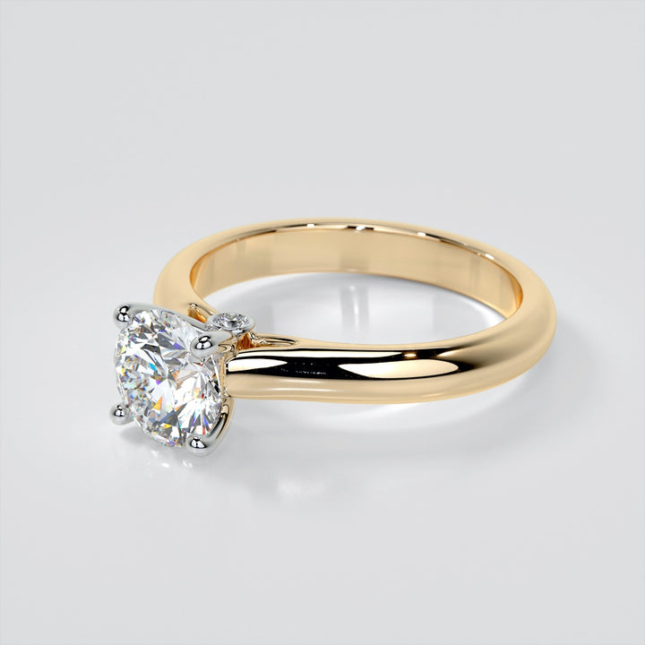 Round Cut Cathedral Wedding Set With Side Accents