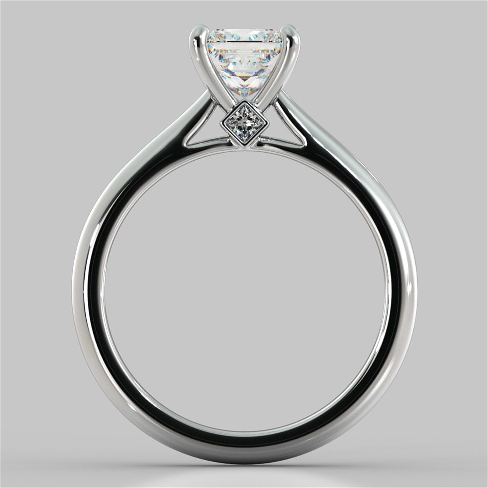 Princess Cut Cathedral Wedding Set With Accents