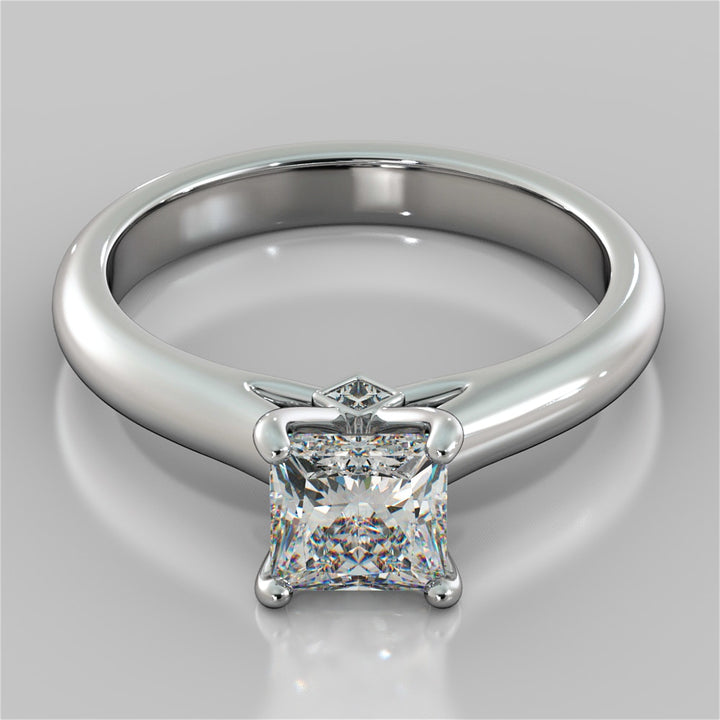 Princess Cut Cathedral Wedding Set With Accents