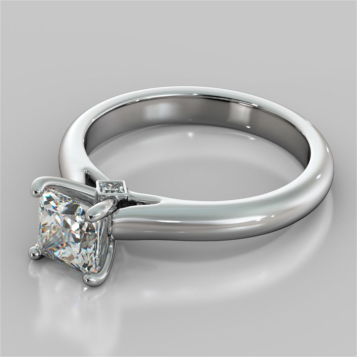 Princess Cut Cathedral Wedding Set With Accents