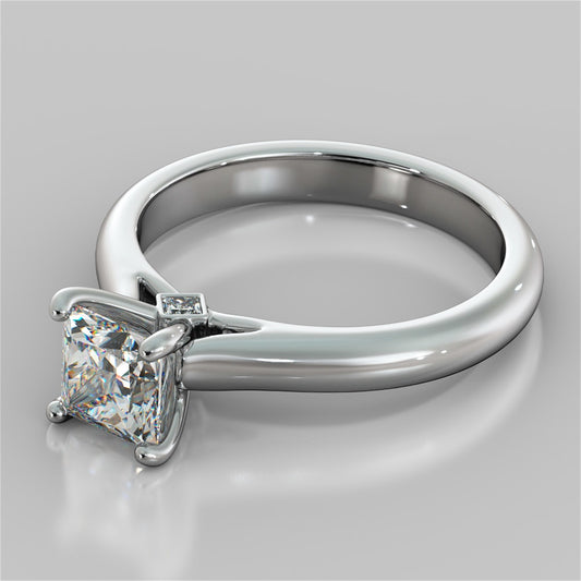 Princess Cut Cathedral Engagement Ring With Accents