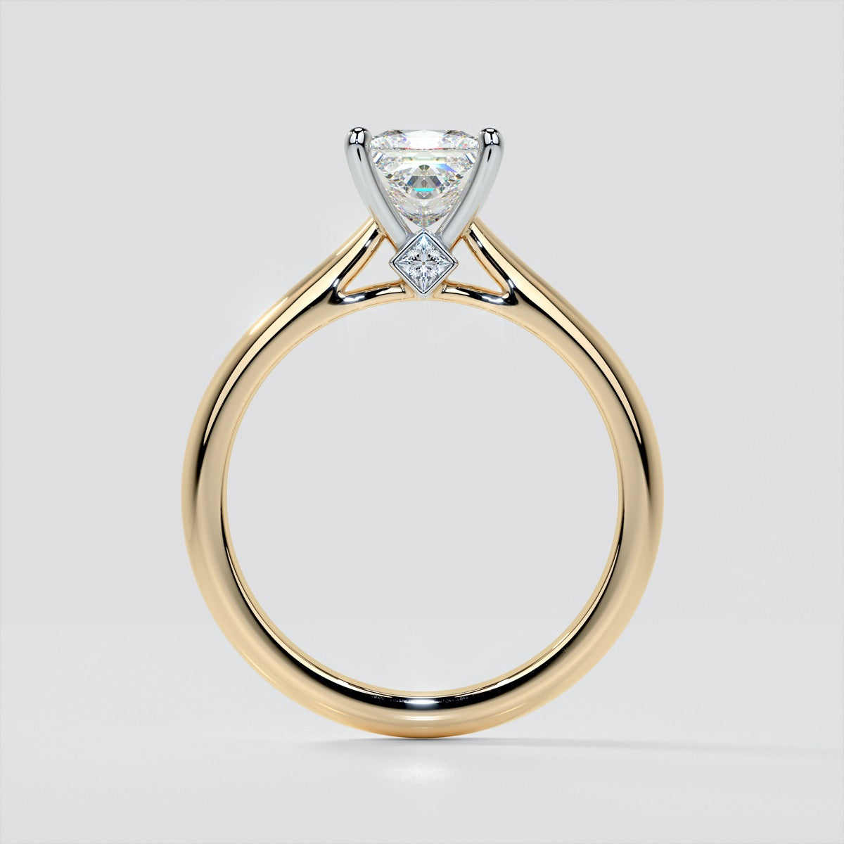Princess Cut Cathedral Wedding Set With 2 Matching Bands
