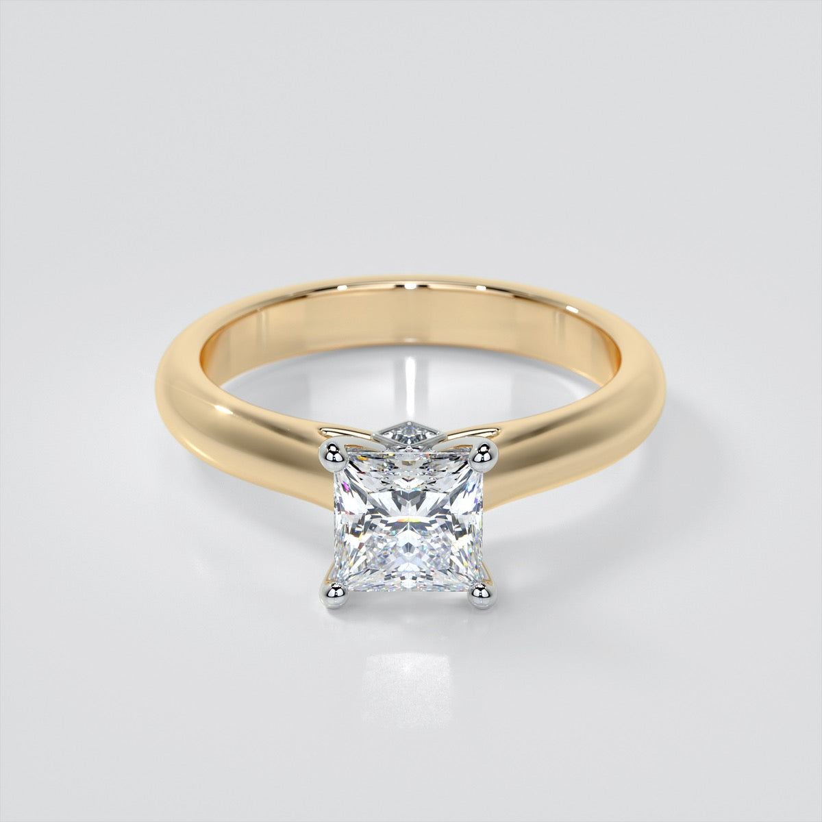 Princess Cut Cathedral Wedding Set With 2 Matching Bands