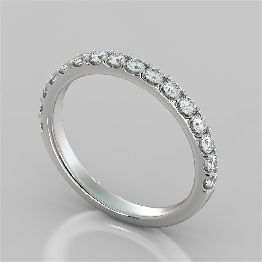 Round Cut Accented Cathedral Style Wedding Set With 2 Matching bands