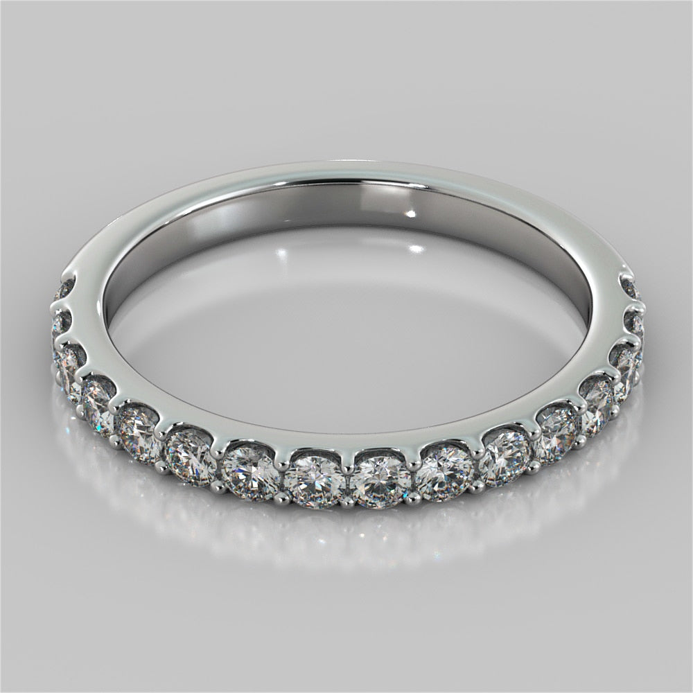 Round Cut Accented Cathedral Style Wedding Set With 2 Matching bands