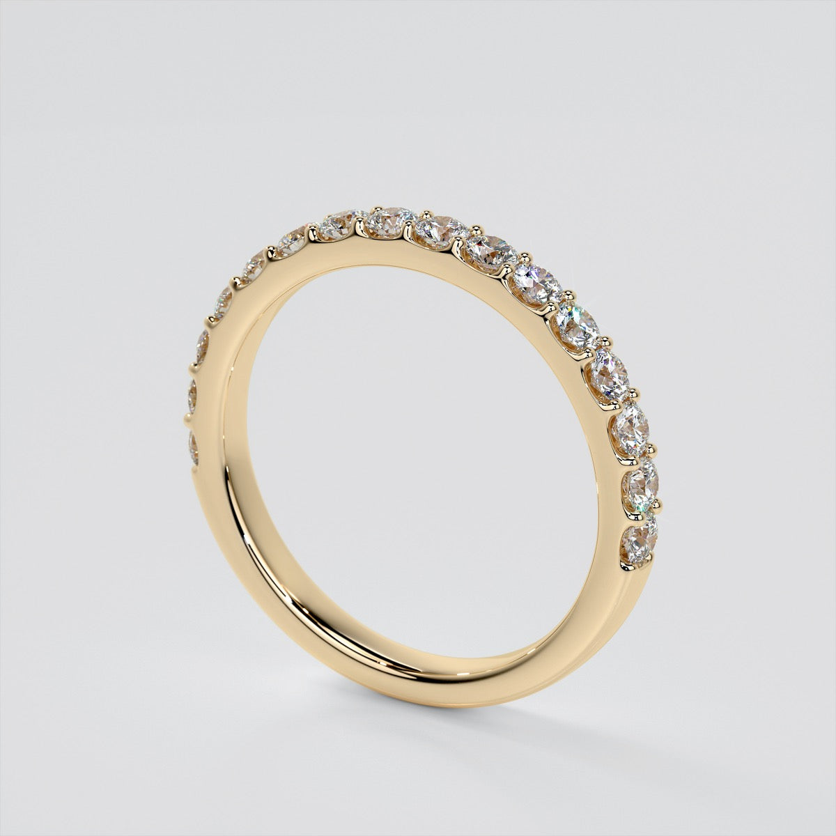 Lab Grown Diamond Round Cut Cathedral Style Engagement Ring With Side Accents