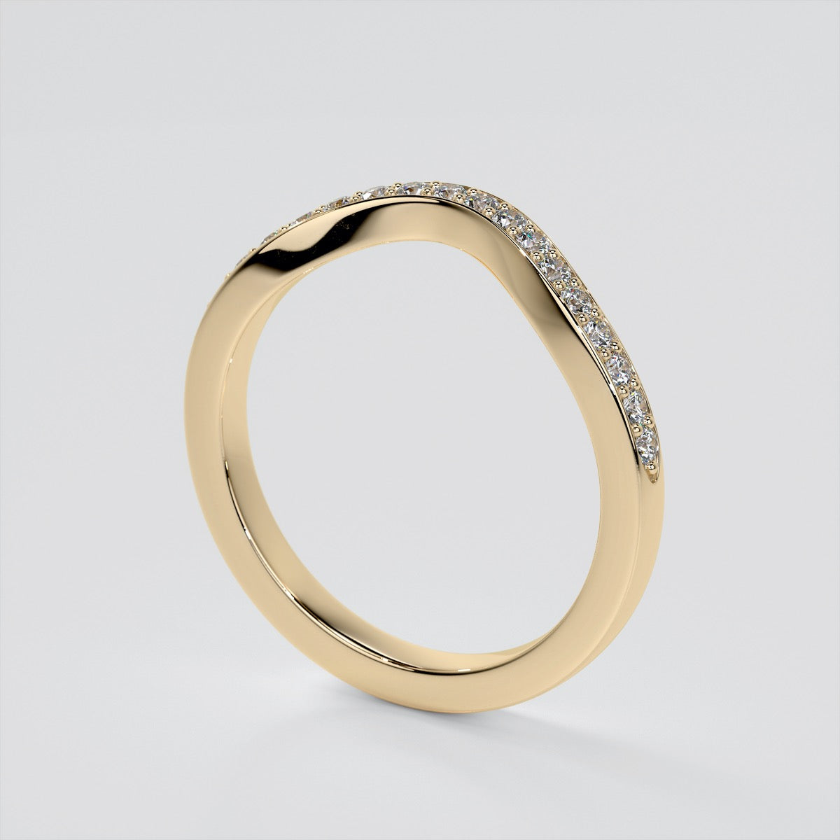 Round Cut Flower Design Wedding Set With 2 Matching Bands