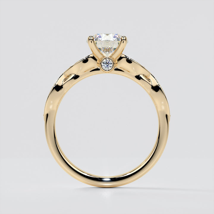 Round Cut Infinity Design Wedding Set With 2 Matching Bands