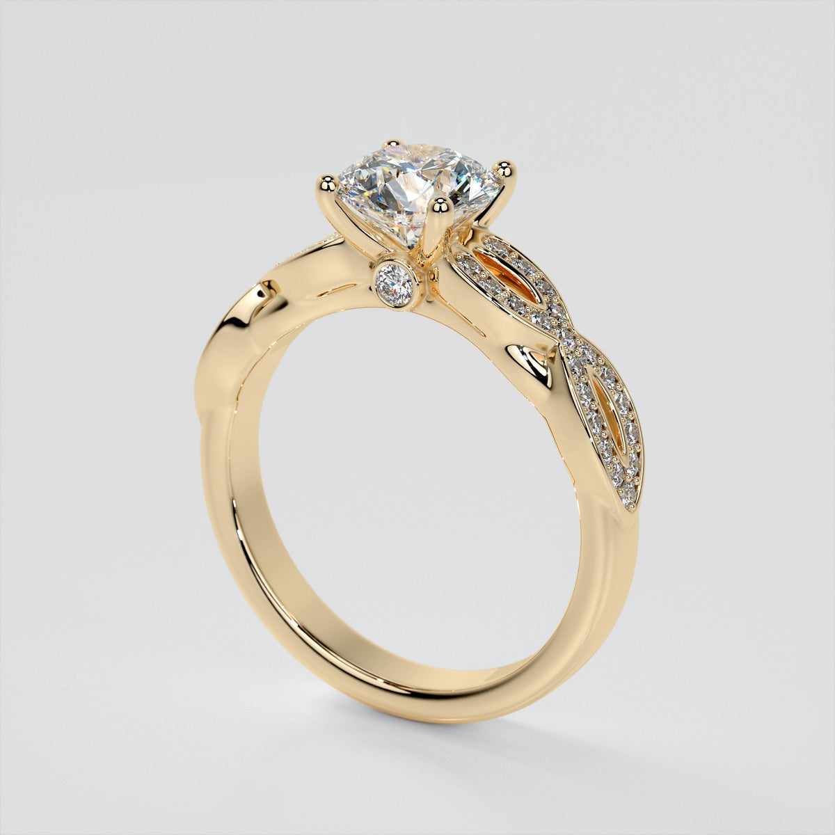 Lab Grown Diamond Round Cut Infinity Design Engagement Ring