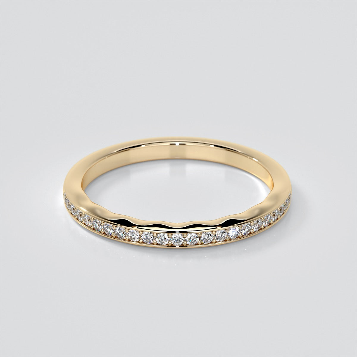 Round Cut Wedding Band With Accents