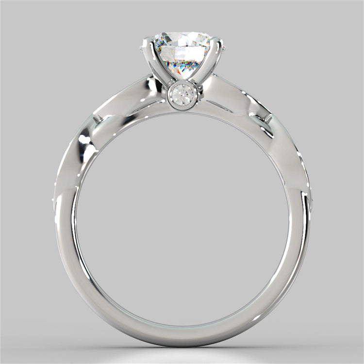 Round Cut Infinity Design Wedding Set With Accents