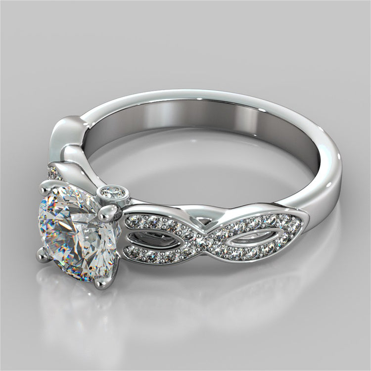 Round Cut Infinity Design Engagement Ring