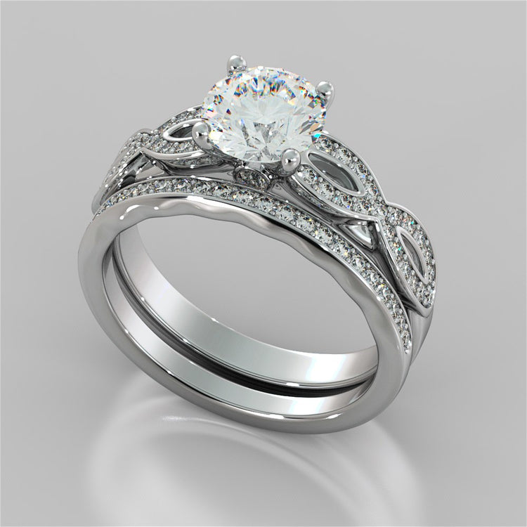 Lab Grown Diamond Round Cut Infinity Design Engagement Ring