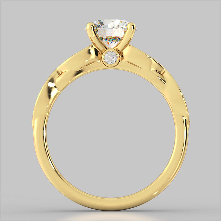 Round Cut Infinity Design Wedding Set With Accents