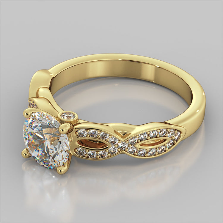 Lab Grown Diamond Round Cut Infinity Design Engagement Ring