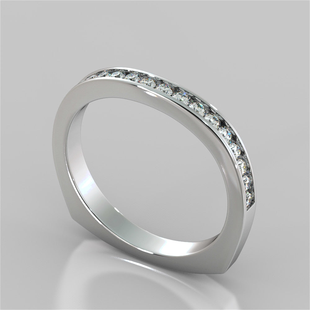 Round Cut Euro Style Engagement Ring With Accents