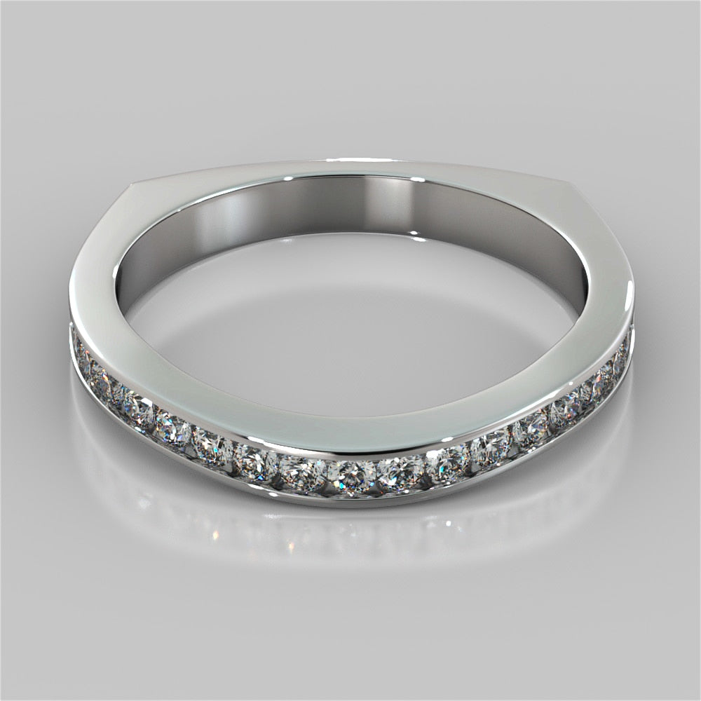 Lab Grown Diamond Round Cut Euro Style Engagement Ring With Accents