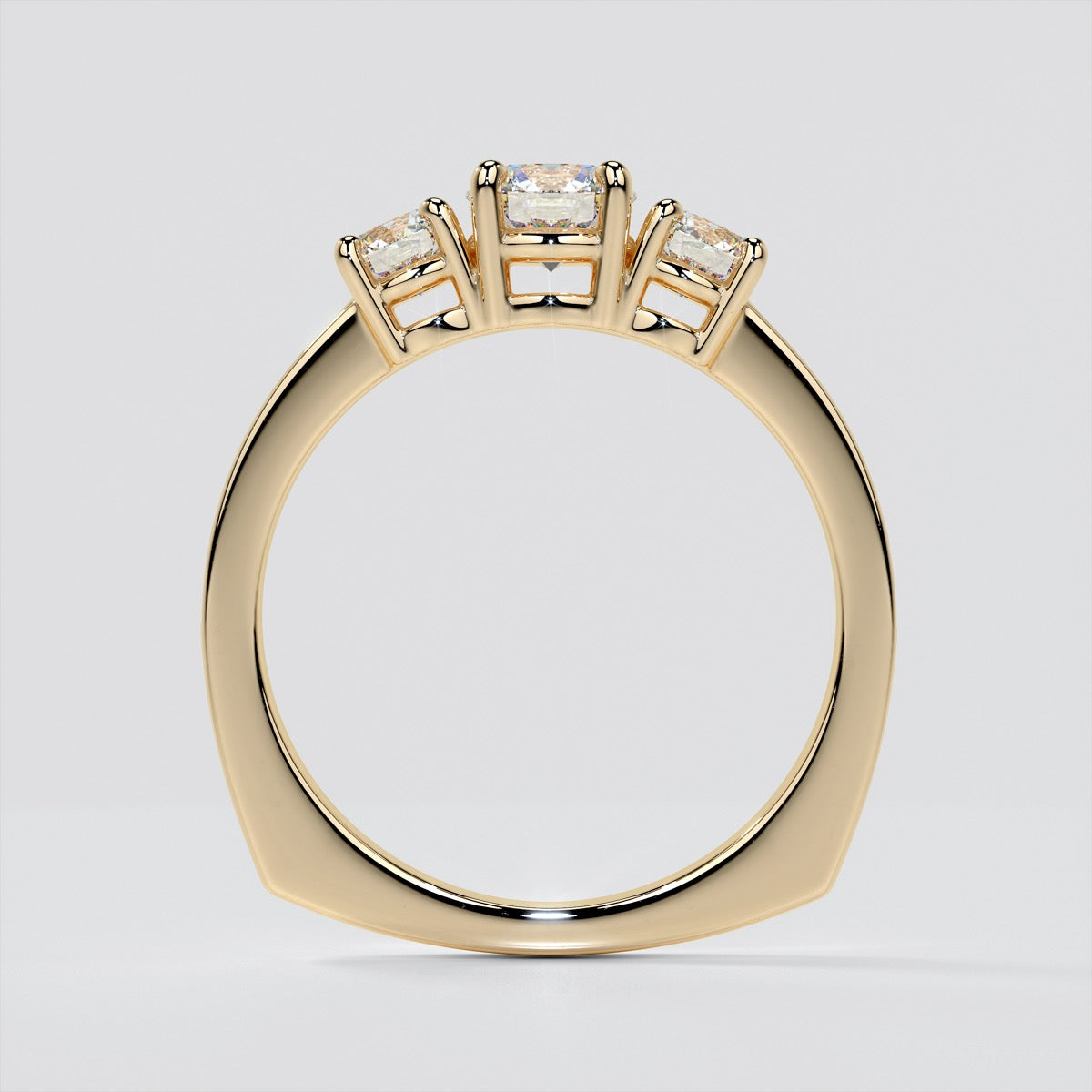 Round Cut Euro Style Engagement Ring With Accents