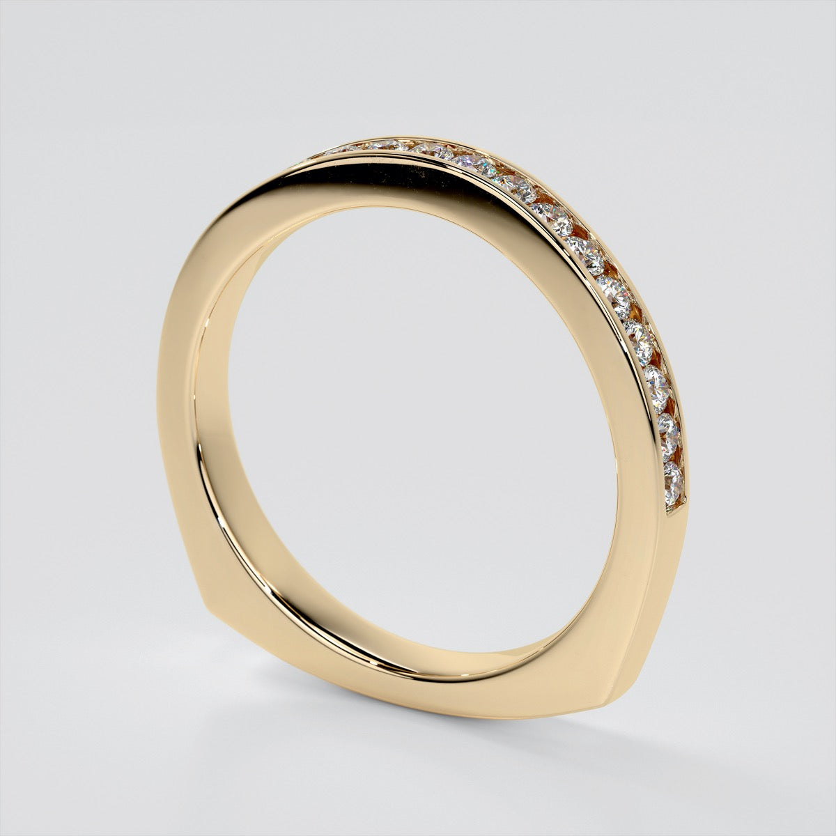 Euro Style Channel Set Wedding Band