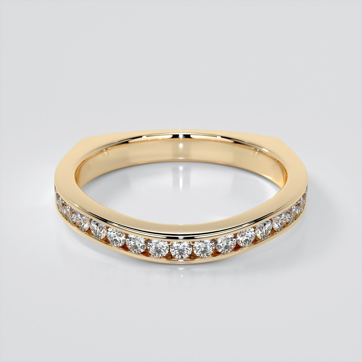 Round Cut Euro Style Engagement Ring With Accents