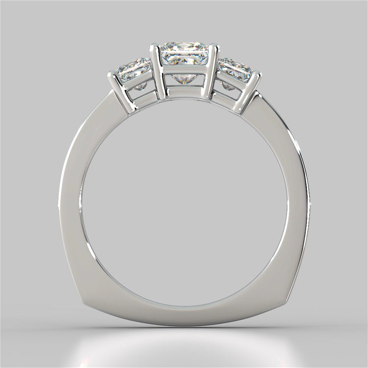 Princess Cut Euro Style Wedding Set With Channel Set Accents