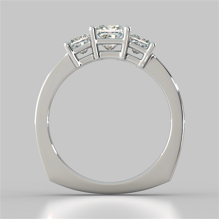 Lab Grown Diamond Princess Cut Euro Style Engagement Ring With Channel Set Accents