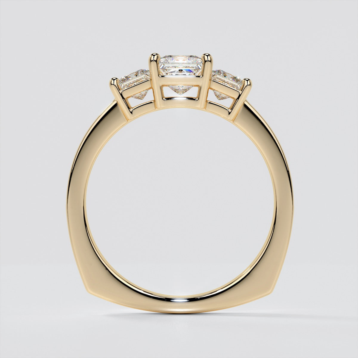 Lab Grown Diamond Princess Cut Euro Style Engagement Ring With Channel Set Accents