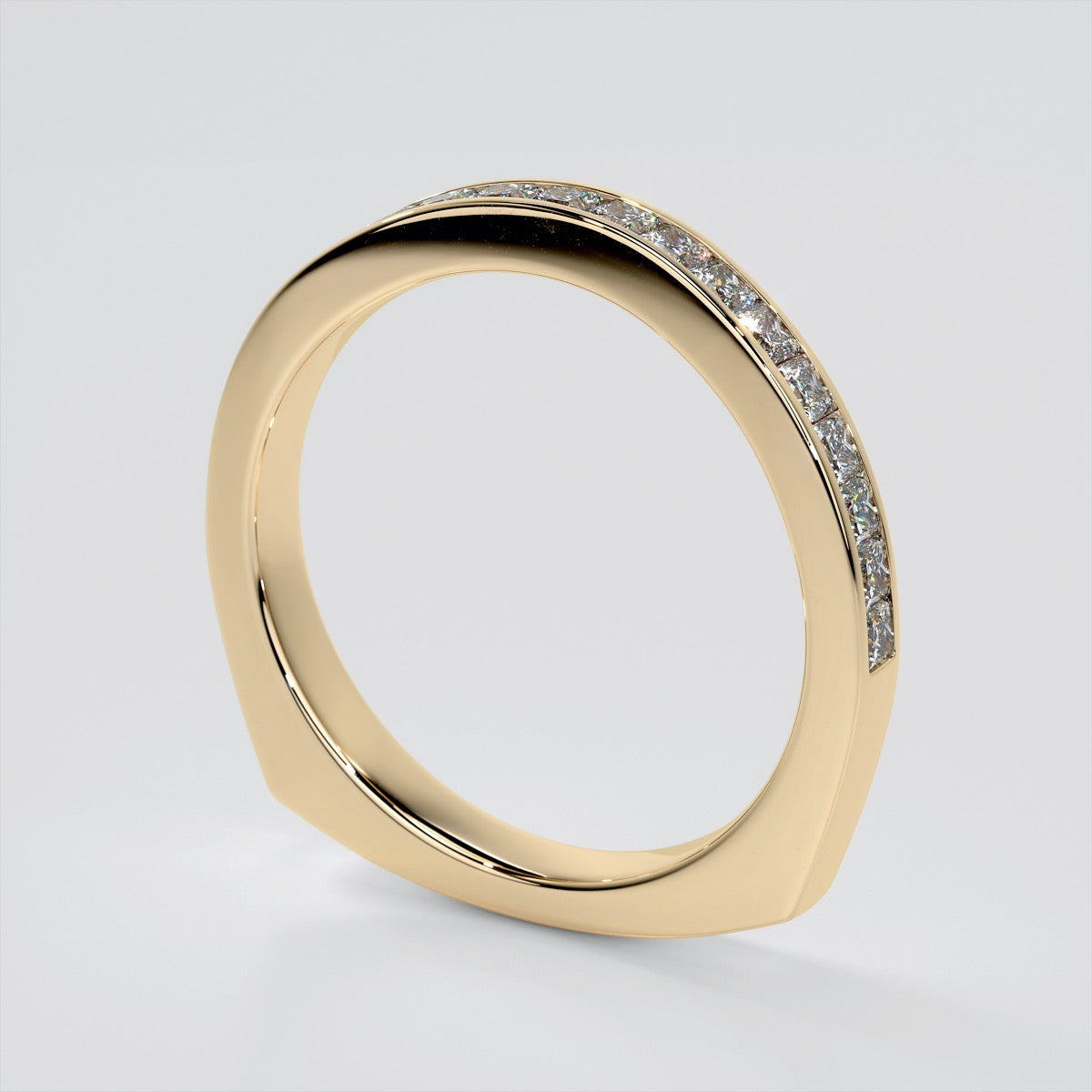 Lab Grown Diamond Princess Cut Euro Style Engagement Ring With Channel Set Accents