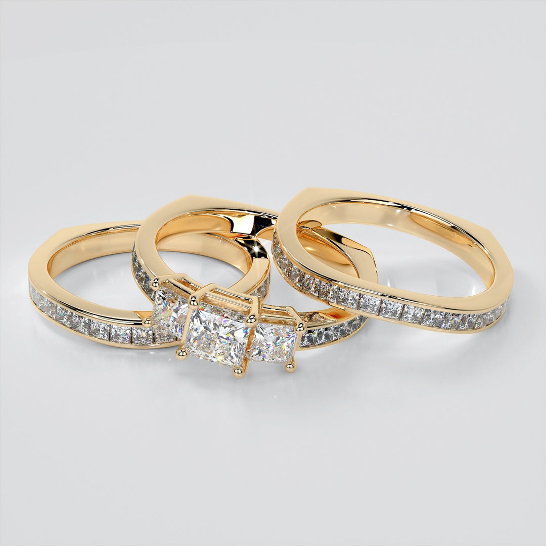 Princess Cut Euro Style Engagement Ring With Channel Set Accents