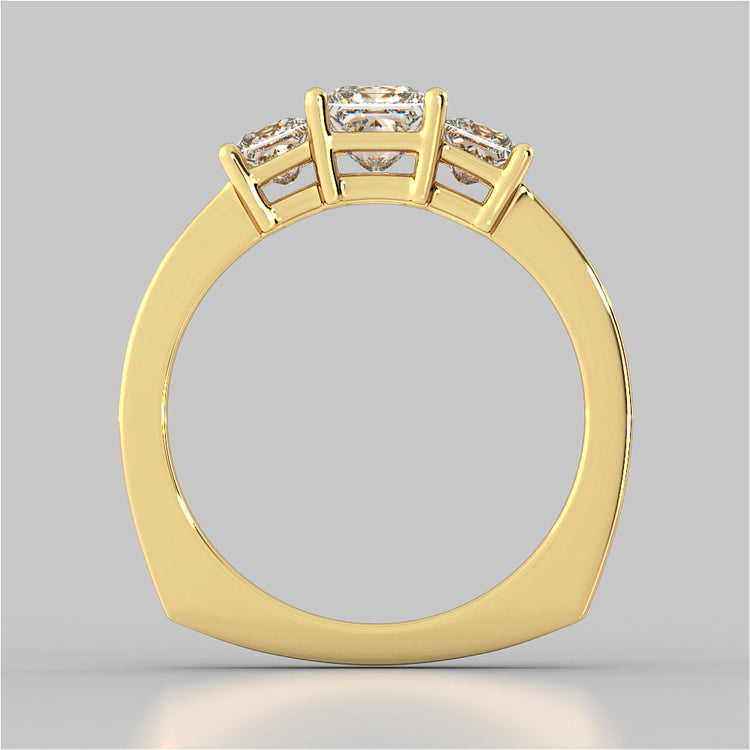 Princess Cut Euro Style Wedding Set With Channel Set Accents