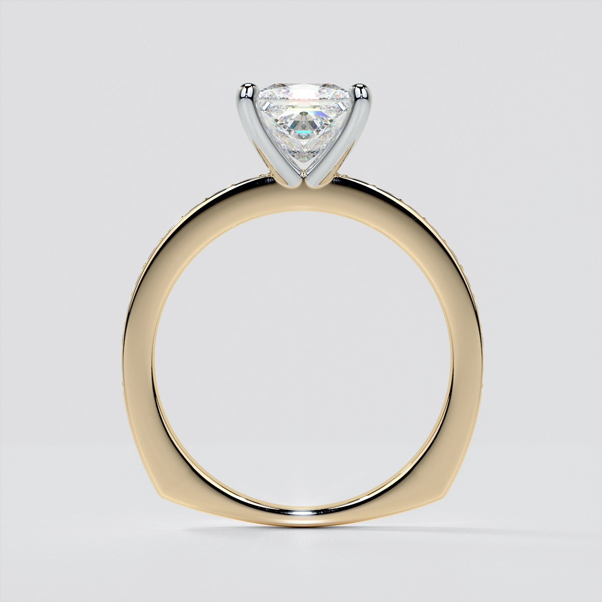 Lab Grown Diamonds Princess Cut Euro Style Engagement Ring With Accents