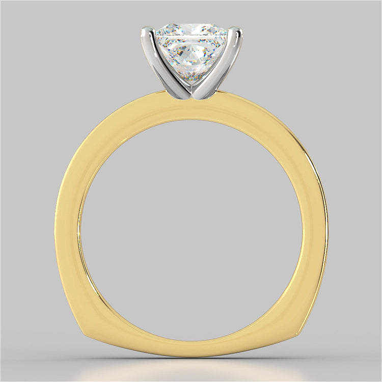 Lab Grown Diamonds Princess Cut Euro Style Engagement Ring With Accents