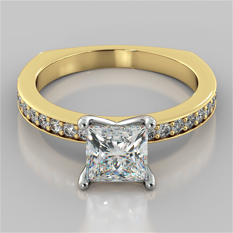 Princess Cut Euro Style Wedding Set With Accents