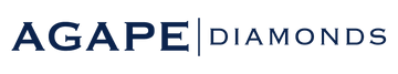 AGAPE Diamonds logo in blue text on a white background