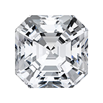 Asscher-cut diamond on a white background