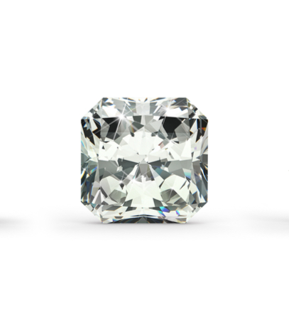 Clear gemstone on a white background