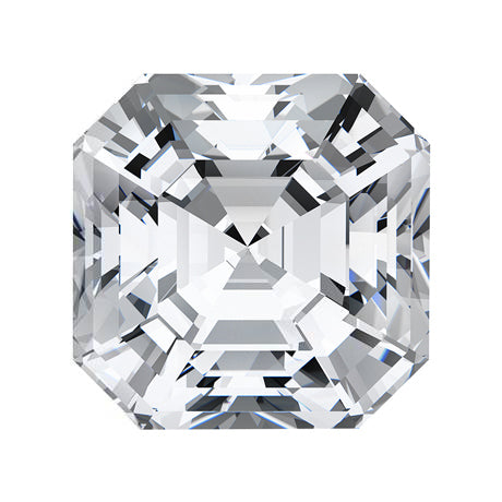 Asscher-cut diamond on a white background