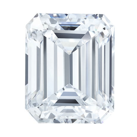 Rectangular cut diamond on a white background