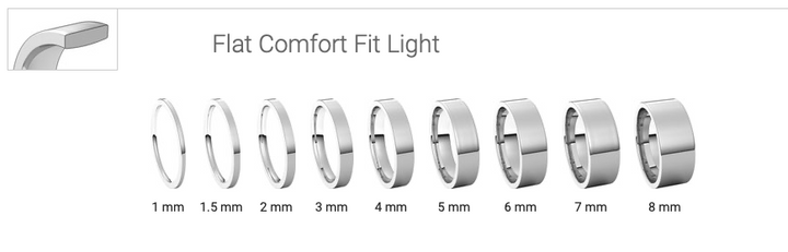 Set of silver hoop earrings with size measurements on a white background