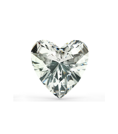 Heart-shaped diamond on a white background